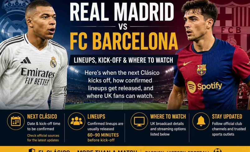 Real Madrid vs FC Barcelona Lineups: Where to Find Them