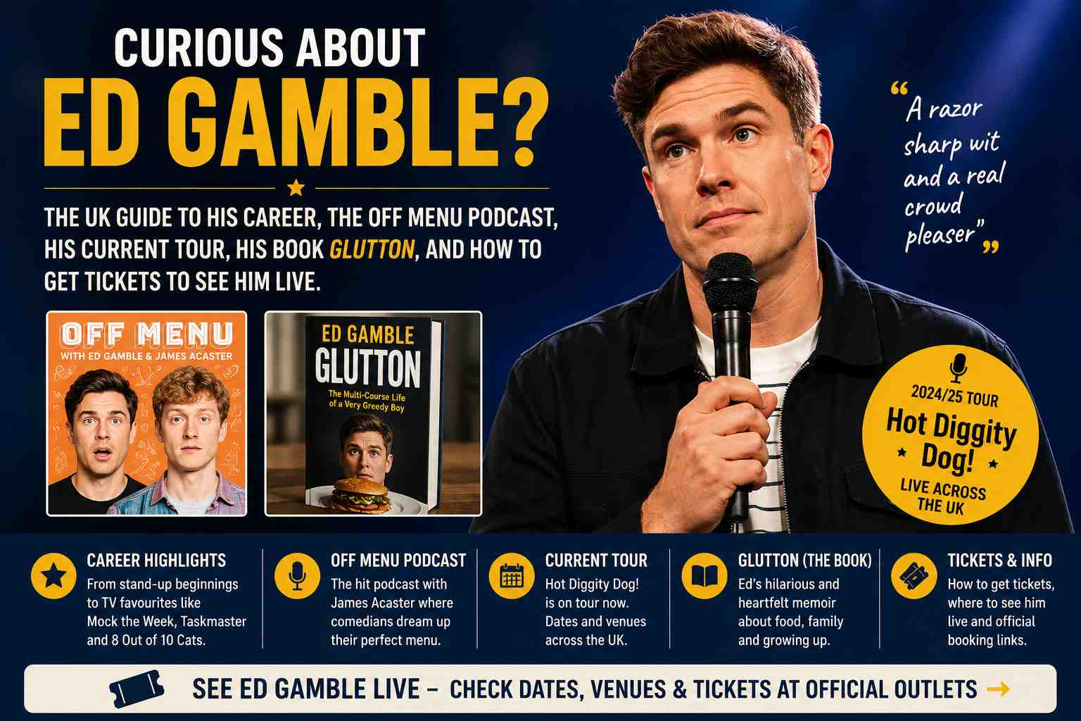 Ed Gamble: Career, Off Menu Podcast and Tour Guide