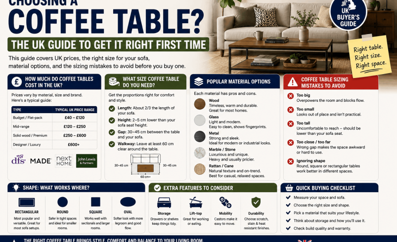 Coffee Table Buying Guide: UK Sizes, Prices and Styles